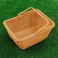 thumbnail image 2 of Durable Artificial Rattan Handmade Portable Picnic Basket Rattan Woven Supermarket Shopping Basket Rattan Basket, 2 of 6