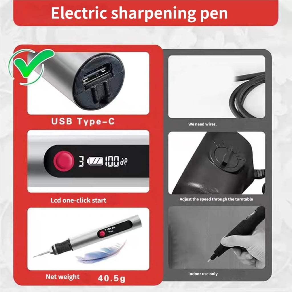 Engraving Pen Carving Pen Overheat Protection Adjustable Speed Electric Polisher for Artists and Craftsmen