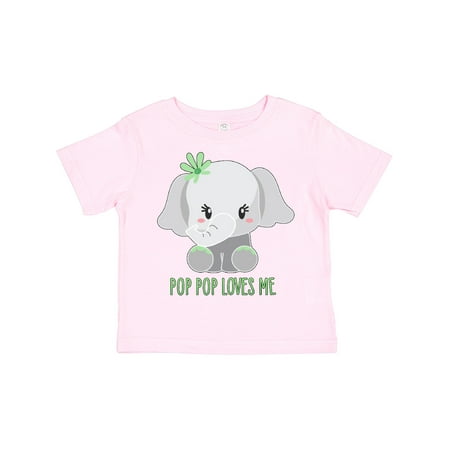 

Inktastic Pop Pop Loves Me- Cute Elephant Gift Toddler Boy or Toddler Girl T-Shirt