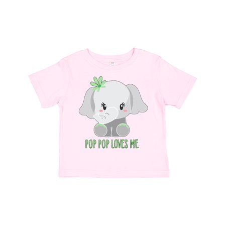 

Inktastic Pop Pop Loves Me- Cute Elephant Gift Toddler Boy or Toddler Girl T-Shirt