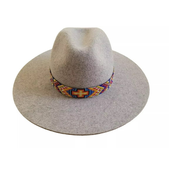 Western Seed Beaded Hat Band Fit Cowboy Hatband South West Hat Band By MDream (Hat Band Only) Multi Color Cross