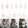 thumbnail image 4 of Islam Muslim Moon Wooden Ramadan Plaque Eid Craft Home Decorations Hanging Pendant 1, 4 of 8
