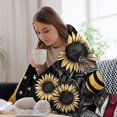 thumbnail image 3 of Sunflower Bumble Bee American Flag Blanket Gifts for Girls Boys Soft Throw Blanket Comfy Plush Blanket Flannel Travel Blankets for Outdoor Couch Sofa Birthday Gifts for Women Men Kids, 3 of 5