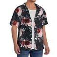 thumbnail image 2 of Pofeuu Watercolor Floral Print Mens Casual Short Sleeve Shirts Beach Summer Spread Collar Pocket Tops Men's Casual Short-sleeved Shirt-3X-Large, 2 of 5