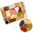 thumbnail image 6 of Hecef Bamboo Cheese Board and Knife Set, 13-Piece Large Charcuterie Serving Tray, 17 in, 6 of 9