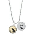 thumbnail image 1 of Delight Jewelry Silvertone Domed Music - Bass Silvertone Script Initial Disc - O - Charm Necklace, 20"+3", 1 of 4