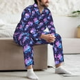 thumbnail image 7 of Naloa Skull starry sky flower leaf Men’s Pajamas Set - Long Sleeve Button Down Sleep Shirt and Pajama Bottoms Sleepwear Set-Medium, 7 of 7