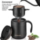 thumbnail image 3 of Billuyoard Filtro de acero inoxidable para cafetera, colador de goteo de té de plástico, cesta para acampar, oficina, mochilero, cafetería al Juegos de servir café y té, 3 of 6