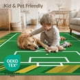 thumbnail image 4 of ODIKA 3'x5' Washable Accent Rug Pet Friendly, Non-Shedding Mat Soccer Centered Field Border Aglity Theme Decorations Motif Bold for Bedside, Nursery Room, 4 of 7