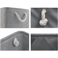 thumbnail image 2 of Caja de almacenamiento plegable (36 x 26 x 16 cm), lona gruesa con asas de cuerda (lavable, gris), 2 of 5