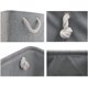 thumbnail image 2 of Caja de almacenamiento plegable (41 cm x 31 cm x 20 cm), lona gruesa con asas de cuerda (lavable, gris), 2 of 5