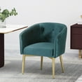thumbnail image 2 of Noble House Bellbrook Indoor Glam Velvet Tufted Dining Chair, Teal, 2 of 8