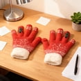 thumbnail image 2 of SUXIAN Winter Gloves Women Christmas Fingerless Touchscreen Knitted Five Finger Thermal Warmth Festive Holiday Gloves Winter Womens Red One Size, 2 of 4