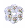 thumbnail image 7 of 13 Inch Round Placemats Set of 6, Happy Easter Non Slip Heat Insulation PP Table Mats, Cute Bunny Spring Flowers Butterfly Purple Plaid Washable Place Mats for Kitchen Dining Party Table Decor, 7 of 7