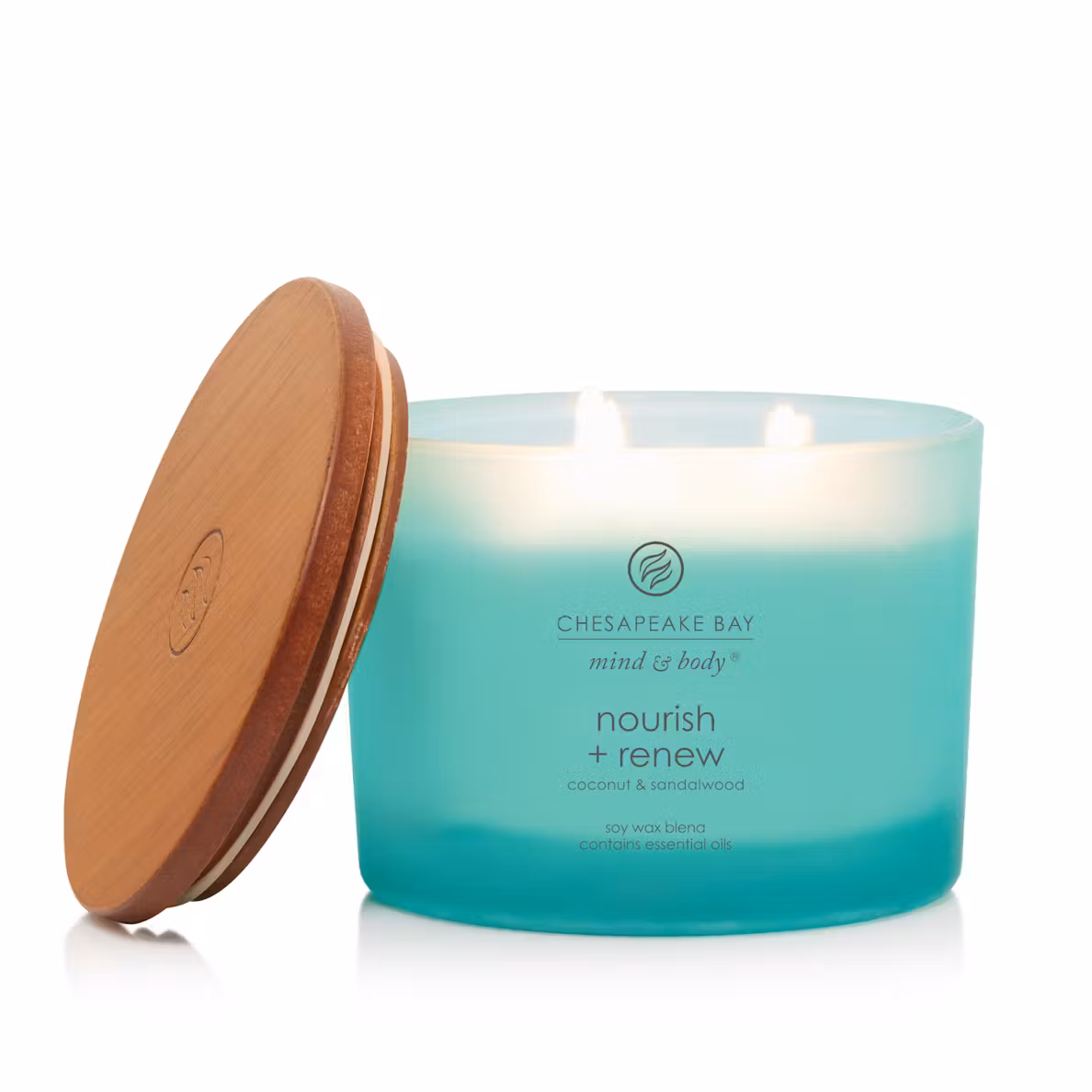 thumbnail image 3 of Chesapeake Bay Candle Nourish + Renew - Coconut & Sandalwood Large 3-Wick Coffee Table Jar Candle, 3 of 4