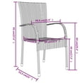 thumbnail image 4 of vidaXL 3 Piece Garden Dining Set Poly Rattan Brown, 4 of 5