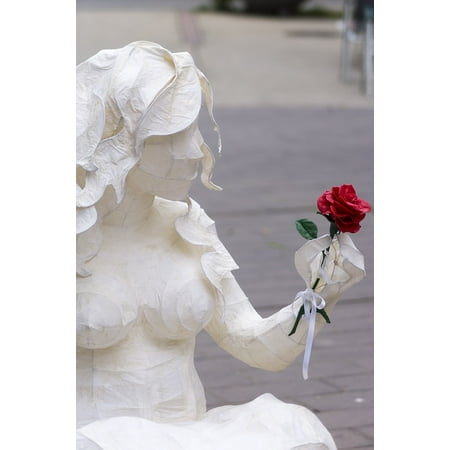 LAMINATED POSTER Single Rose Beauty Women Rosa Statue Poster Print 11 x