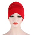 thumbnail image 4 of KALE Turban Cultural Chemo Head Wrap Solid Color Red, 4 of 6