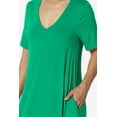 thumbnail image 2 of TheMogan Women's S~3X Soft Jersey Oversized V-Neck Short Sleeve Maxi Dress W Pocket, 2 of 6
