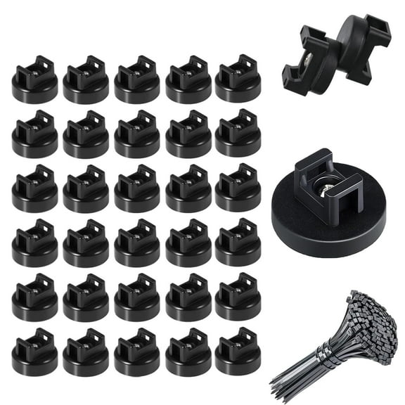 Zbad1 Zip Tie, Z Bad 1 Magnetic Cable Tie Holders, Magnetic Cable Tie Holder for Cable Management, Flexible Magnetic Cable Holder with Nylon Zip Ties, For Home Office Marine