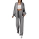 thumbnail image 1 of Gibobby Conjunto de 2 piezas de camisa y pantalones de manga larga con botones para mujer, ropa informal holgada (Gris, M), 1 of 5