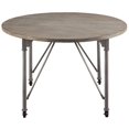 thumbnail image 2 of ACME Jonquil 45" Table à Manger Mobile Ronde en Chêne Gris et Gris Sable, 2 of 3