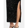 thumbnail image 4 of Madden NYC Women's Sequin Velour Maxi Skirt, Sizes XXS-XXL, 4 of 5