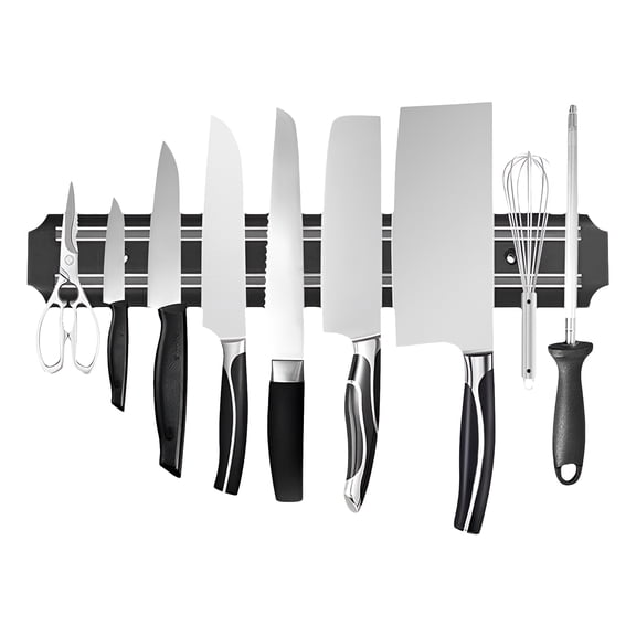 Magnetic Knife Strip Wall Mount, ABS Strong Magnet Knife Holder, Black, 13 in × 1.9 in