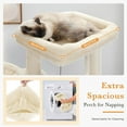 thumbnail image 4 of Demi Bonn 51" Modern Cat Tree Tower for Indoor Cats, Wood Condo with Hammock, Scratching Post and Removable Pads for Small Large Cats, Beige, 4 of 7