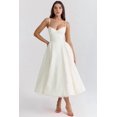 thumbnail image 4 of Wedding Guest Dresses for Women Spaghetti Straps Corset Homecoming Floral Lace Maxi Prom Dresses Cream White M, 4 of 9