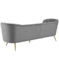 thumbnail image 4 of Modway Opportunity Vertical Channel Tufted Curved Velvet Sofa in Gray, 4 of 7