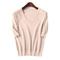 thumbnail image 5 of Womens Tops Knit Pullover Sweaters Casual Fall Winter Cozy Loungewear Solid Color Knit Sweater Top Crewneck Pullover Soft Comfortable Casual Long Sleeve For Fall Winter Fashion, 5 of 6