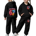 thumbnail image 2 of 67 Kids Outfit Long Sleeve Pullover Sweatshirt & Jogger Pants Set - Six Seven Boys Girls Clothing, 2 of 7