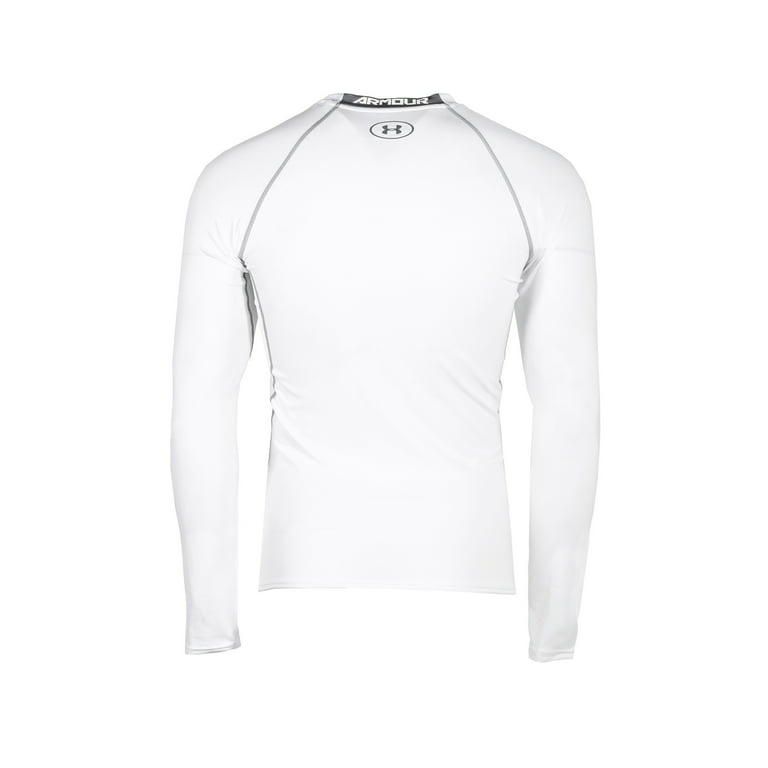 Under Armour Men's HeatGear Armour Compression White Long Sleeve Shirt (S)  