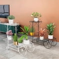 thumbnail image 5 of Metal Multi-Tiered  Stand with Wheels - Versatile Iron Art Indoor & Outdoor Decorative Planter Display Rack for Greenery and Blooms, 5 of 12