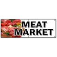 thumbnail image 1 of SignMission B-72 Meat Market Signe de Bannière 24 x 72 Po Marché de la Viande, 1 of 4