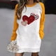 thumbnail image 2 of Nueva moda Casual estampado manga larga cuello redondo contraste Color suéter Top mujer ropa sudadera vestido Pompotops  hdfakjf3800, 2 of 5