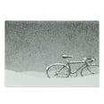 thumbnail image 1 of Winter Cutting Board, Bicycle Covered Snow Cold Weather Seasonal Calm Scenery Christmas Inspired, Decorative Tempered Glass Cutting and Serving Board, Large Size, Taupe White, by Ambesonne, 1 of 1