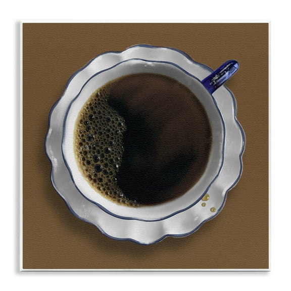 Stupell Industries Aerial View Coffee Cup Food & Beverage Painting Unframed Art Print Wall Art, 12 x 12