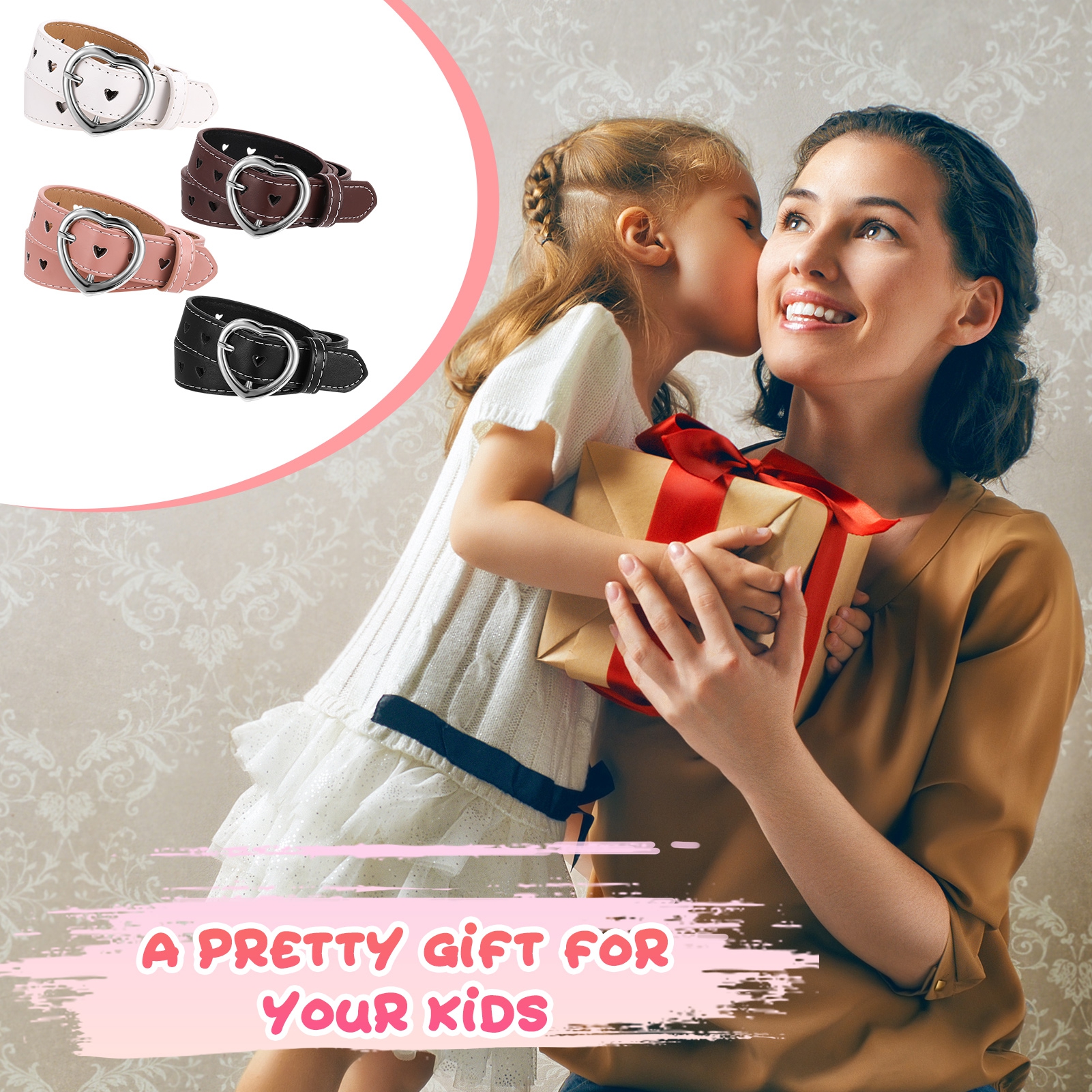 Bocaoying Girls Heart Belt 4-Pack Adjustable photo 7
