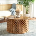 thumbnail image 2 of Safavieh Kyrith Rustic Round Coffee Table, Burnt Natural, 2 of 7