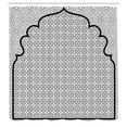 thumbnail image 3 of Ambesonne Moroccan Shower Curtain, Turkish Ottoman Mosaic, 69"Wx84"L, Black White, 3 of 5