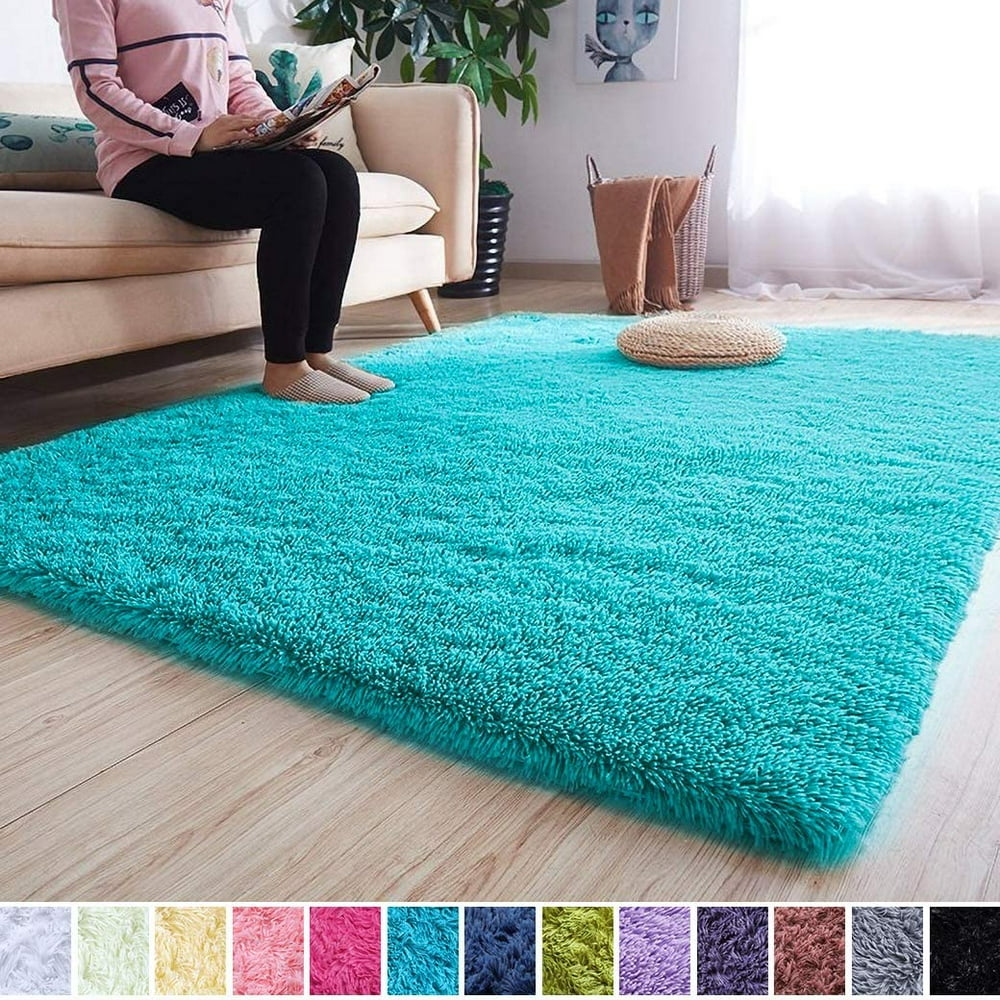 LOCHAS Ultra Soft Indoor Modern Area Rugs Fluffy Living Room Carpets for Children Bedroom Home