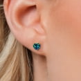 thumbnail image 3 of Gem Stone King 14K Yellow Gold Simulated Green Opal Stud Earrings for Women Men | 1.50 Cttw | Gemstone October Birthstone | Heart Shape 6MM, 3 of 6
