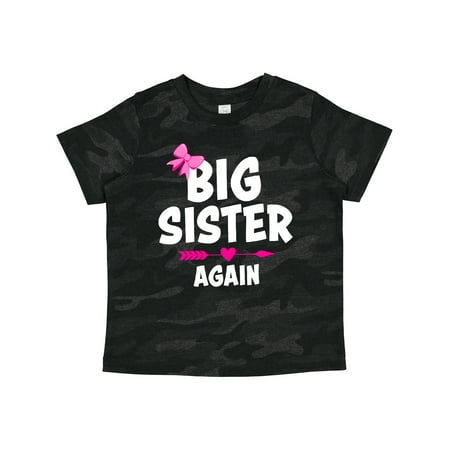 

Inktastic Big Sister Again with Bow and Arrow Gift Toddler Toddler Girl T-Shirt