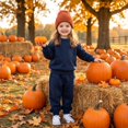 thumbnail image 6 of Toddler Boys Girls Sweatsuit 2 Piece Outfits Long Sleeve Crew Neck Sweatshirt and Sweatpants Fall Athletic Set for Girls,Navy,130, 6 of 7