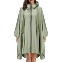 Rain Jackets for Unisex Green Fashion Jacket Coat Hooded Raincoat Adults Teens With Pockets