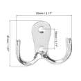 thumbnail image 2 of Wall Hooks, 8 Pack - Zinc Alloy Double Prong Retro Hook, Hooks for Hanging Towel Backpack Clothes Scarf (Chrome), 2 of 6