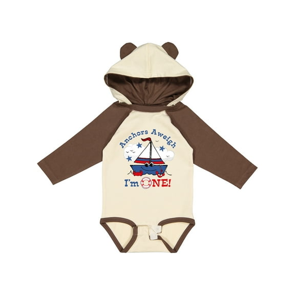 Inktastic Little Sailboat 1st Birthday Boys Long Sleeve Baby Bodysuit