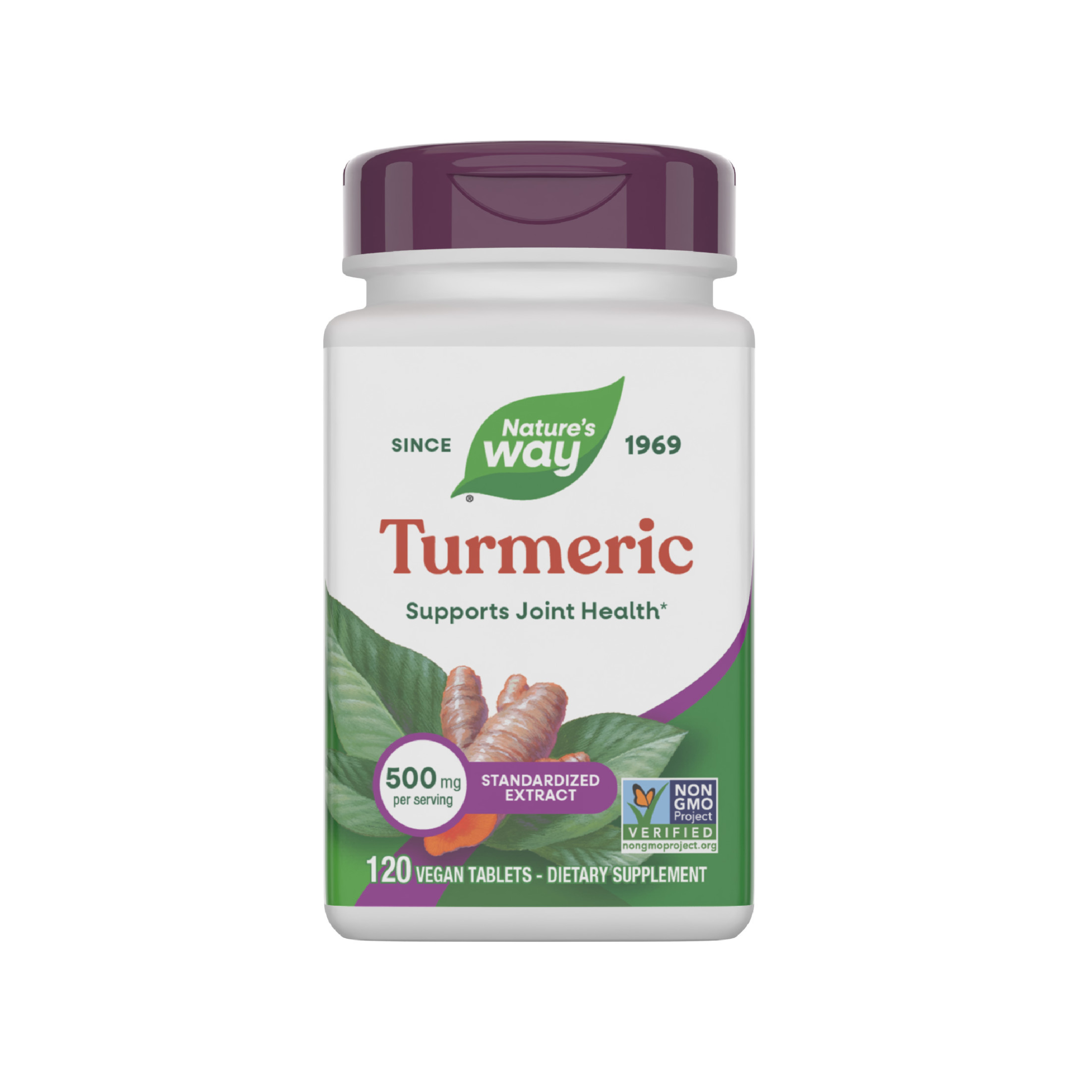 Nature's Way Turmeric Tablets, Premium Extract, Supports Joint Health*, Unisex, 120ct